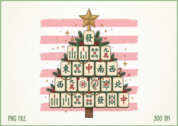 Christmas Mahjong Tree Ornaments PNG