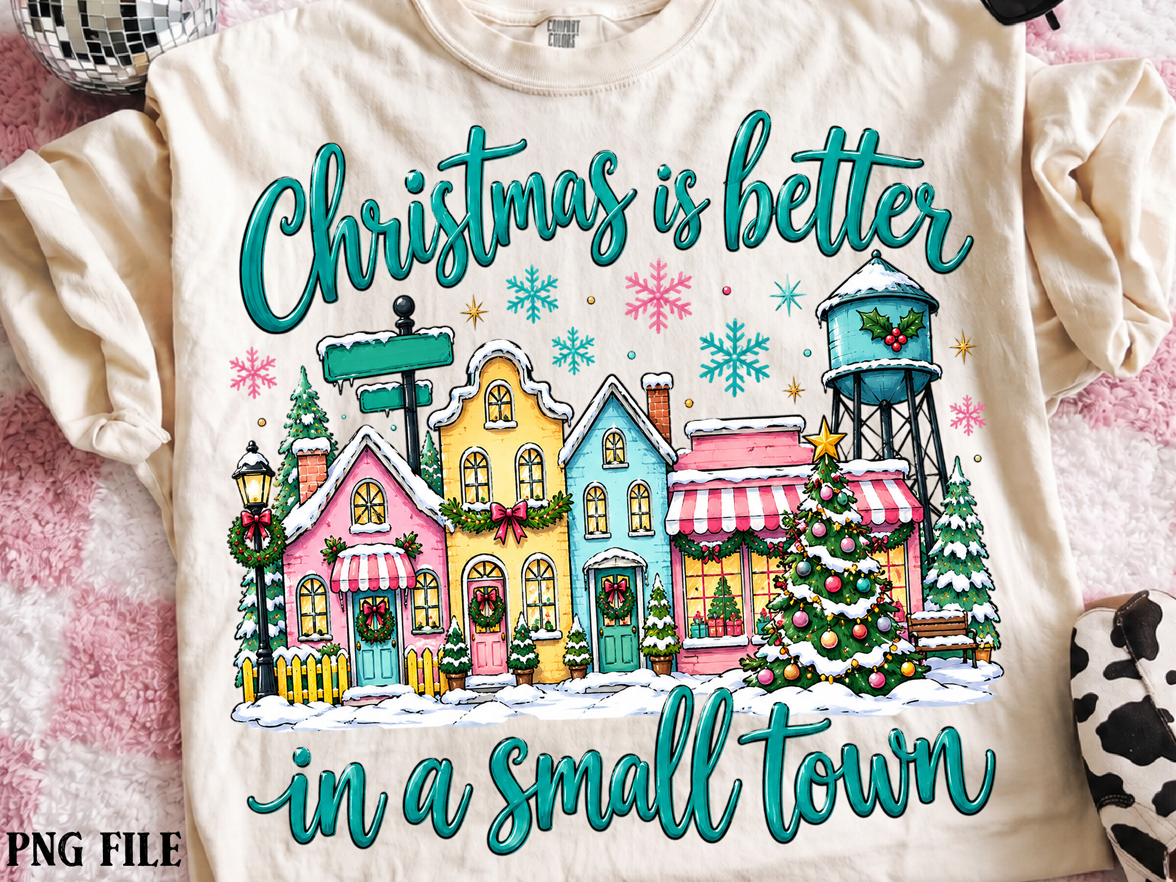 Christmas Small Town Sublimation PNG