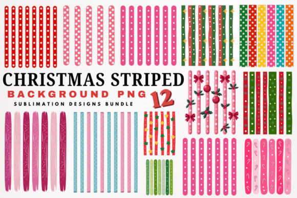 Christmas Striped Background PNG Designs