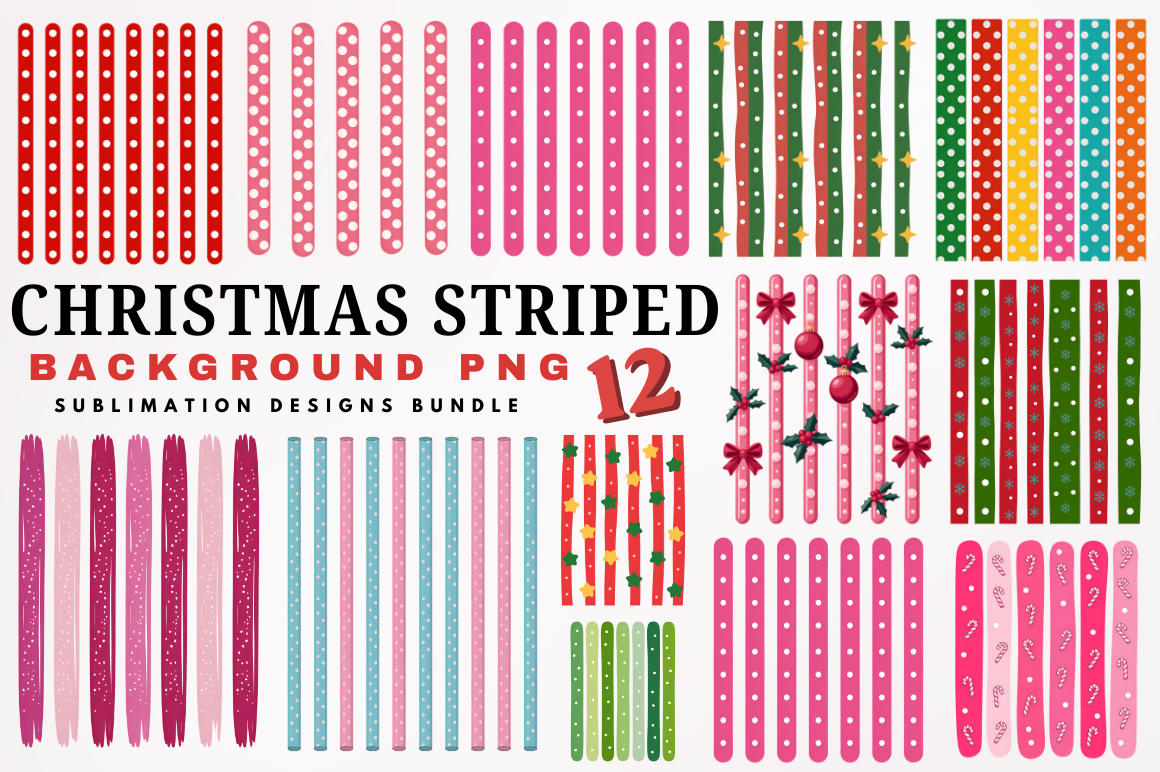 Christmas Striped Background PNG Designs
