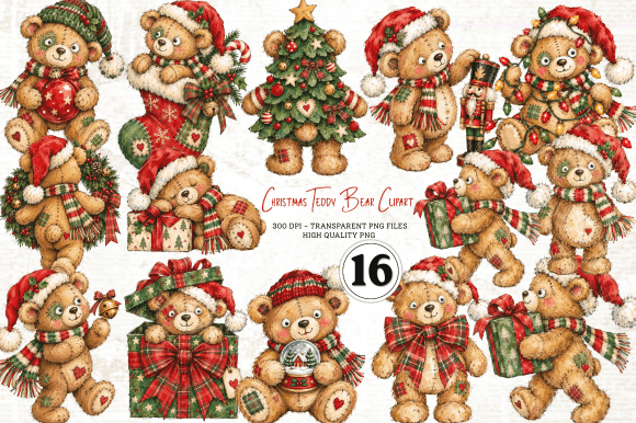 Christmas Teddy Bear Clipart