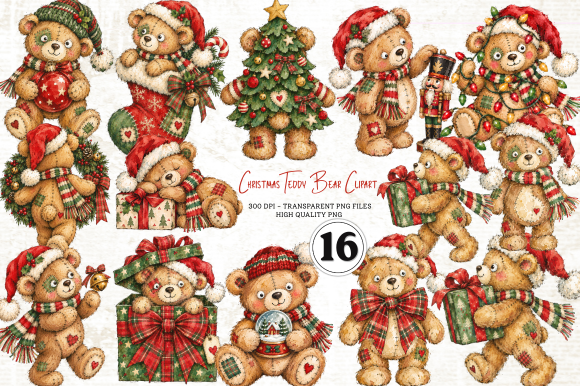 Christmas Teddy Bear Clipart