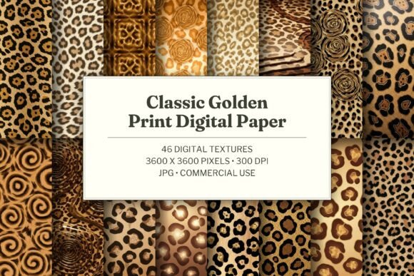 Classic Golden Print Digital Paper