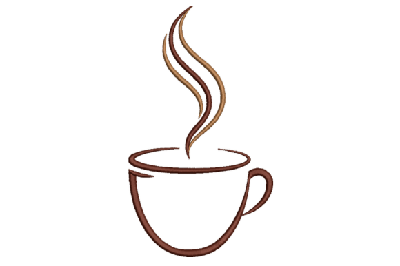 Coffee Cup Machine Embroidery Design