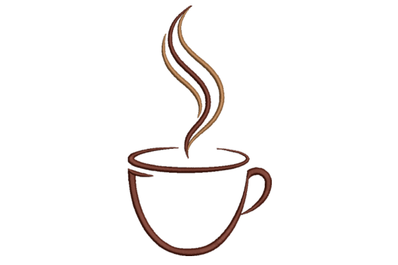 Coffee Cup Machine Embroidery Design