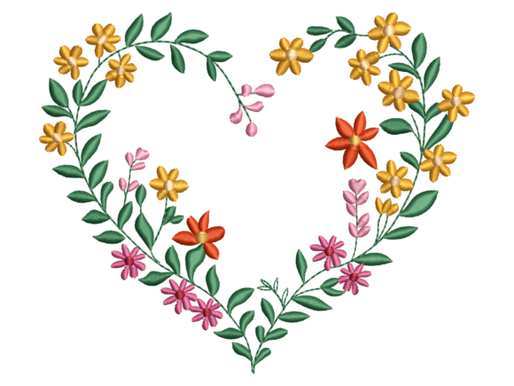 Colorful Wildflower Heart Wreath