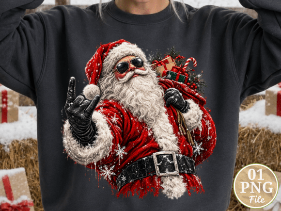 Cool Santa Claus Christmas PNG, Trendy S