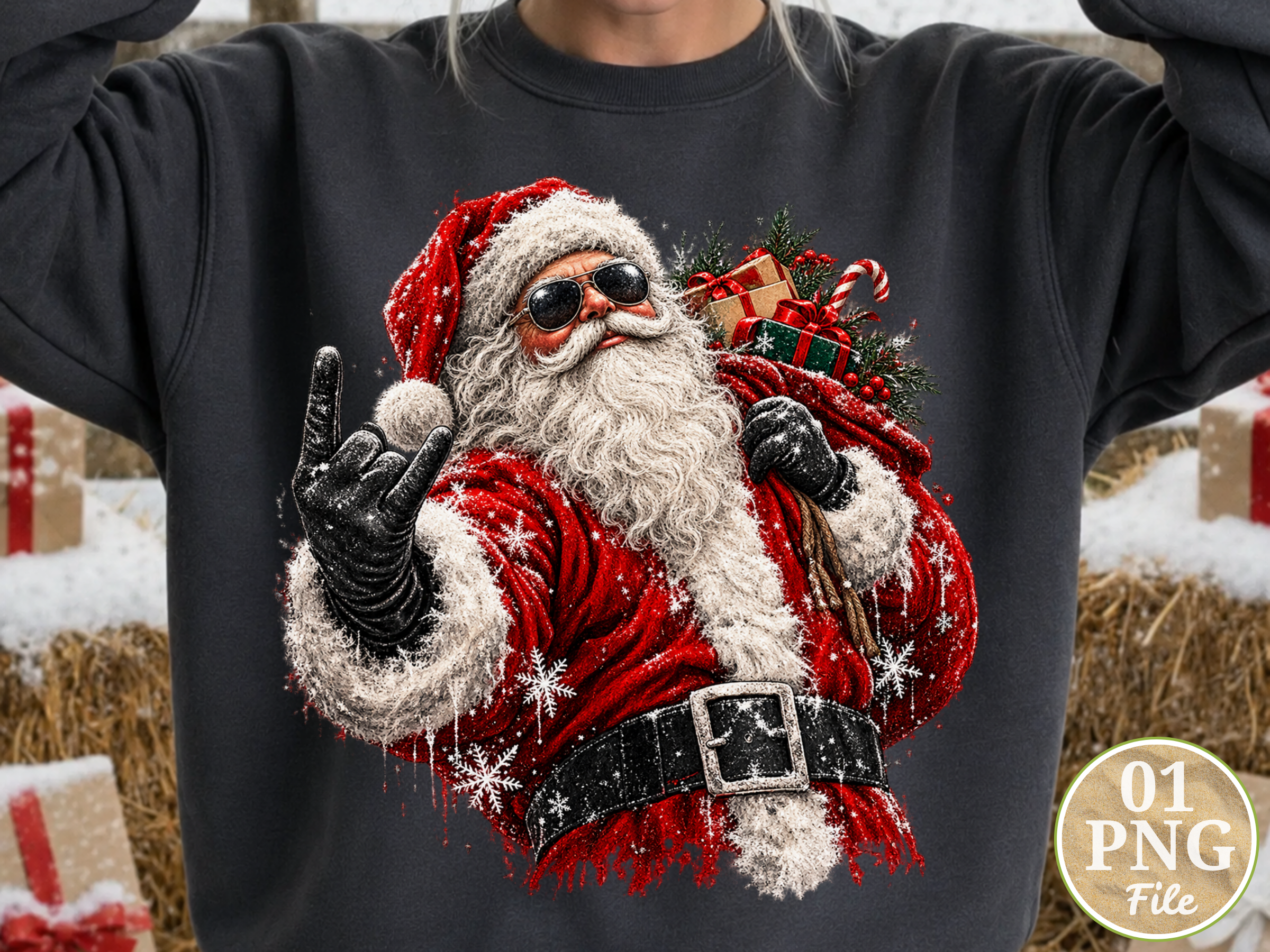 Cool Santa Claus Christmas PNG, Trendy S