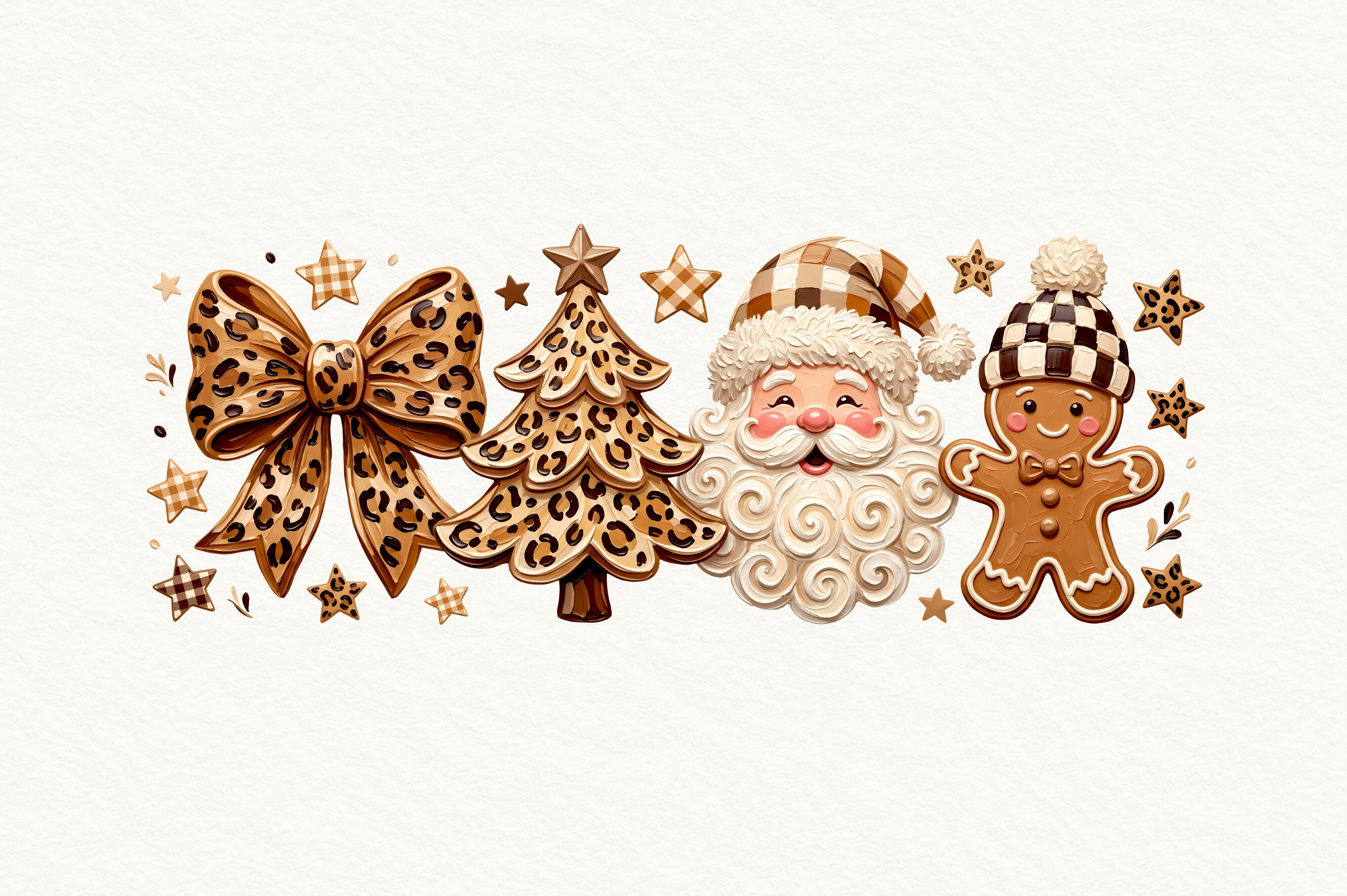 Coquette Leopard Christmas PNG