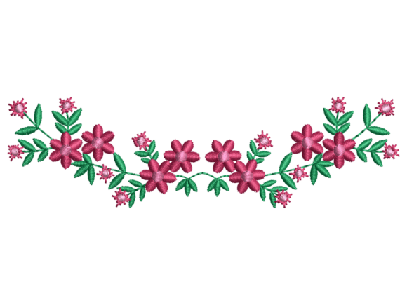 Curved Floral Garland Embroidery