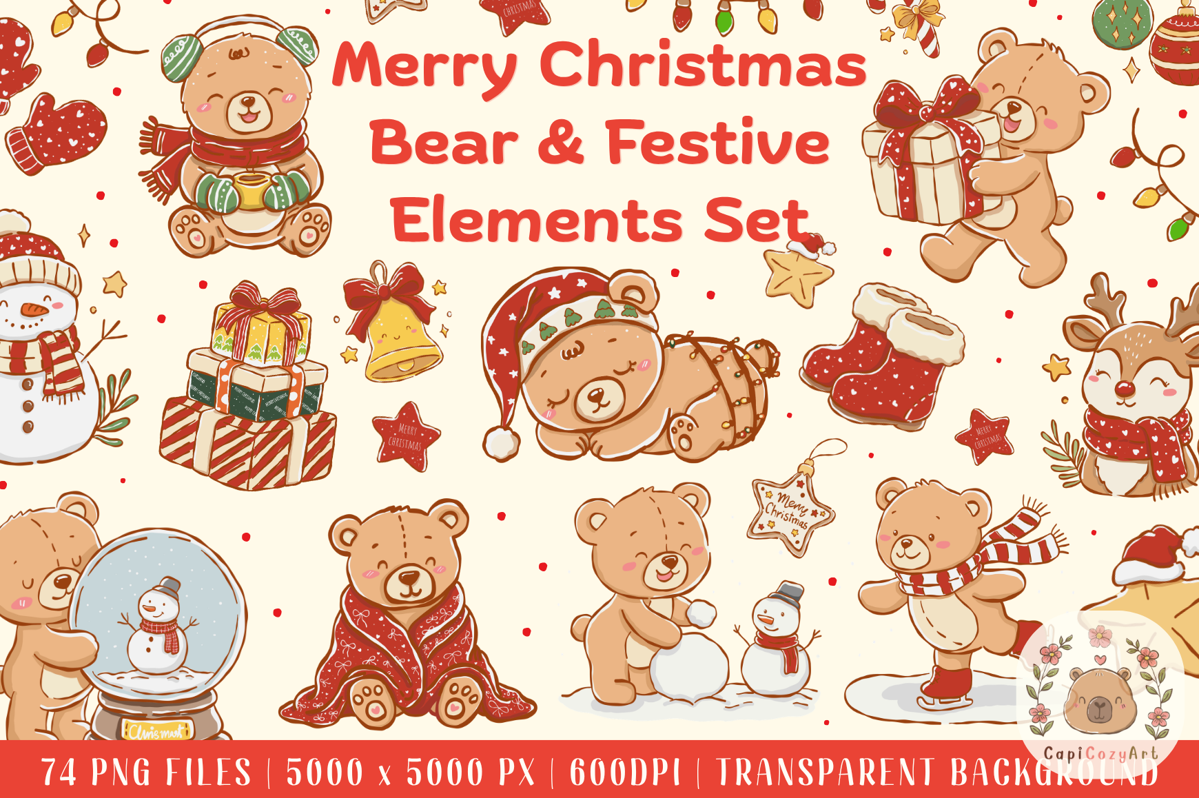 Cute Christmas Bear Clipart