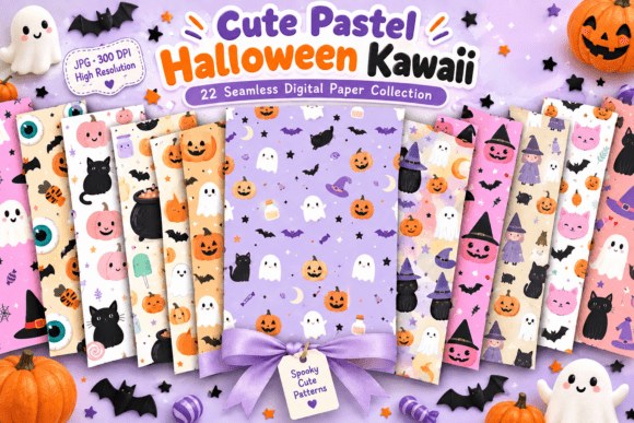 Cute Pastel Halloween Kawaii Pattern