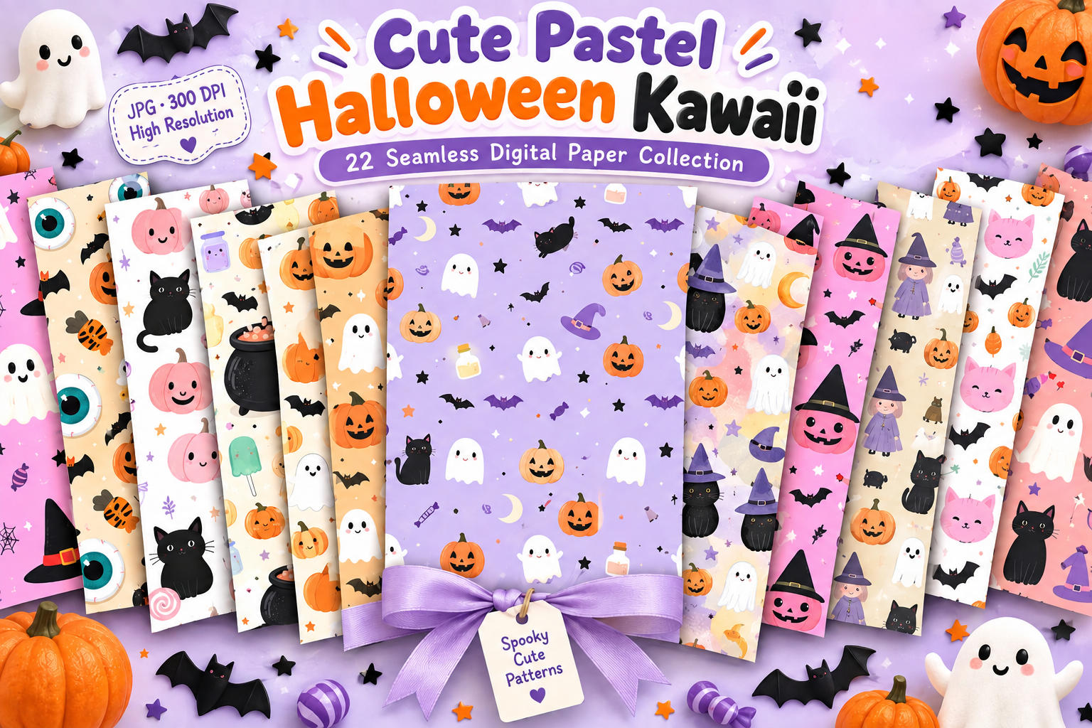 Cute Pastel Halloween Kawaii Pattern