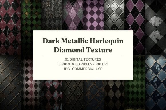 Dark Metallic Harlequin Diamond Texture