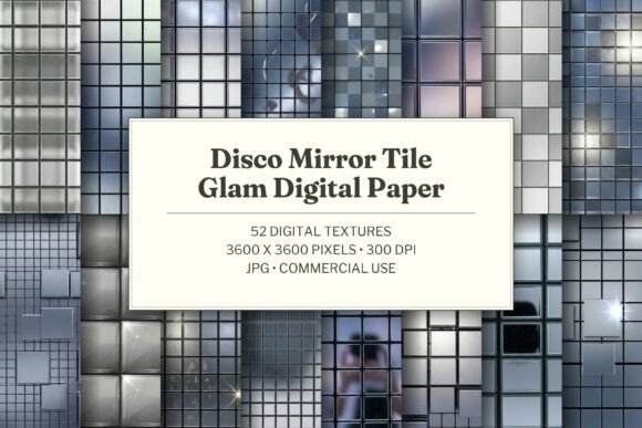 Disco Mirror Tile Glam Digital Paper