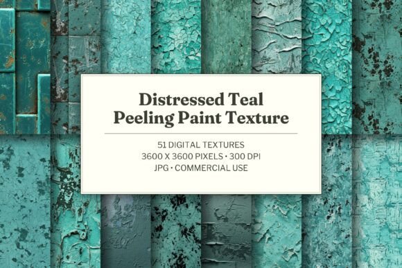 Distressed Teal Peeling Paint Texture