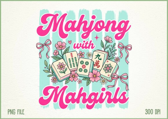 Floral Mahjong Tiles Mahgirls PNG