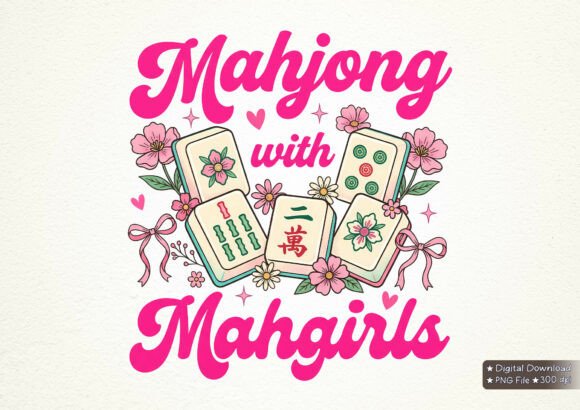 Floral Mahjong with Mahgirls Tiles PNG