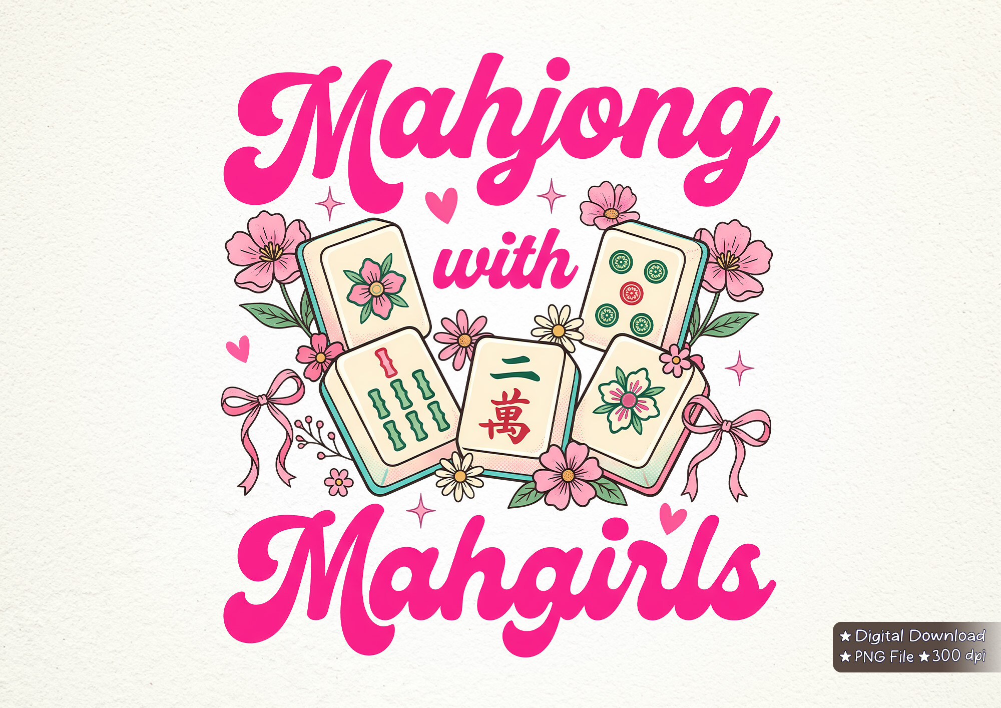 Floral Mahjong with Mahgirls Tiles PNG