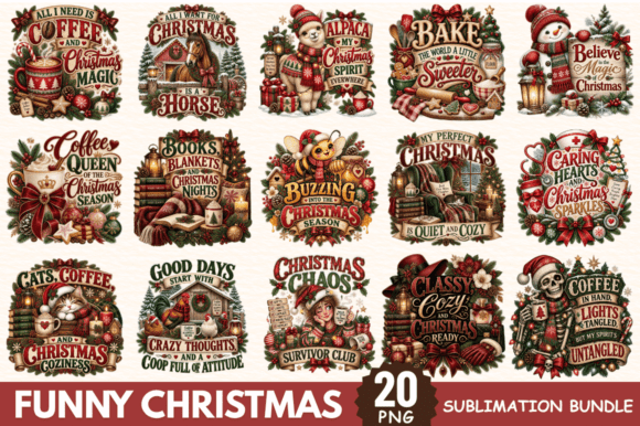 Funny Christmas PNG Sublimation Bundle