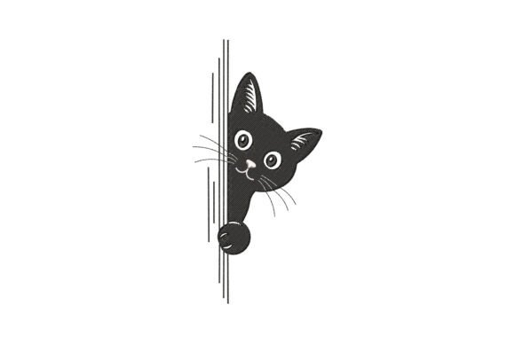 Funny Peeking Cat