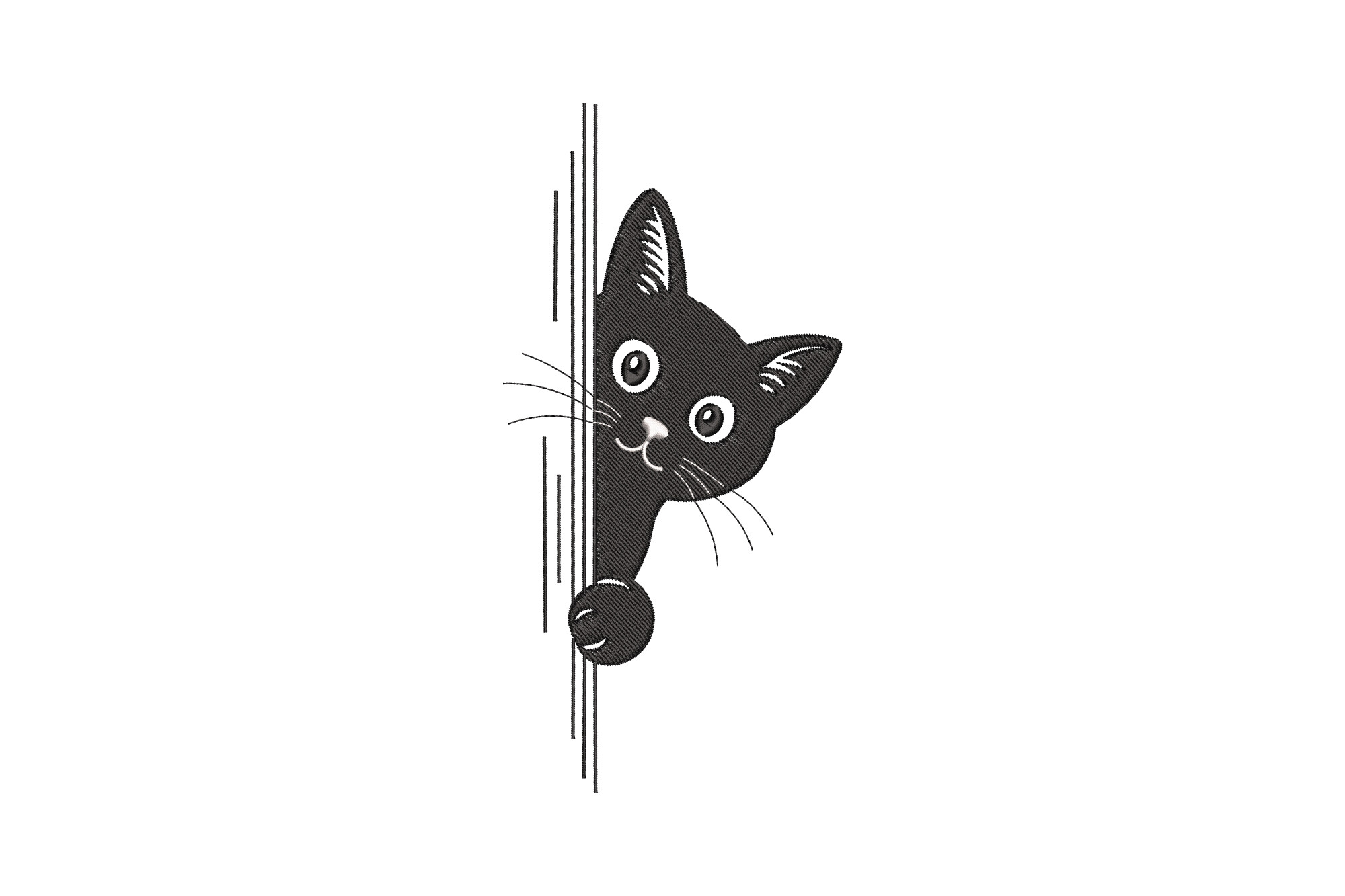 Funny Peeking Cat