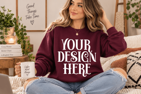 Gildan 18000 Sweatshirt Mockup