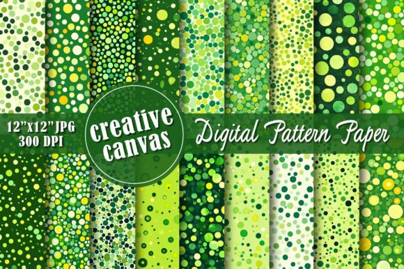 Green Bubble Digital Paper Bundle