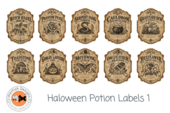 Halloween Potion PNG Labels 1