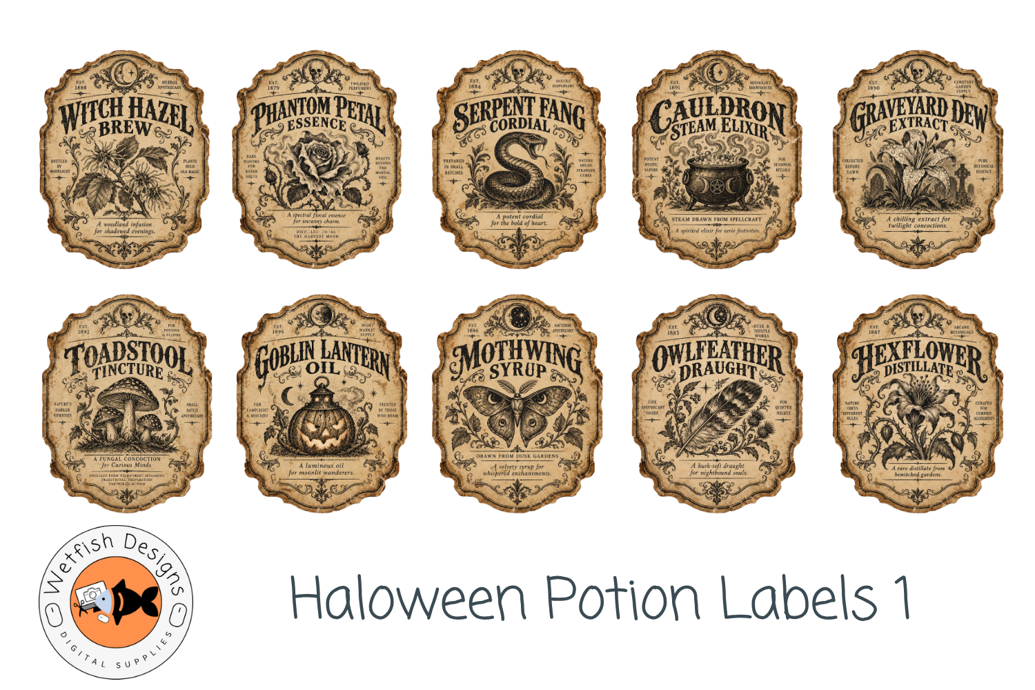 Halloween Potion PNG Labels 1