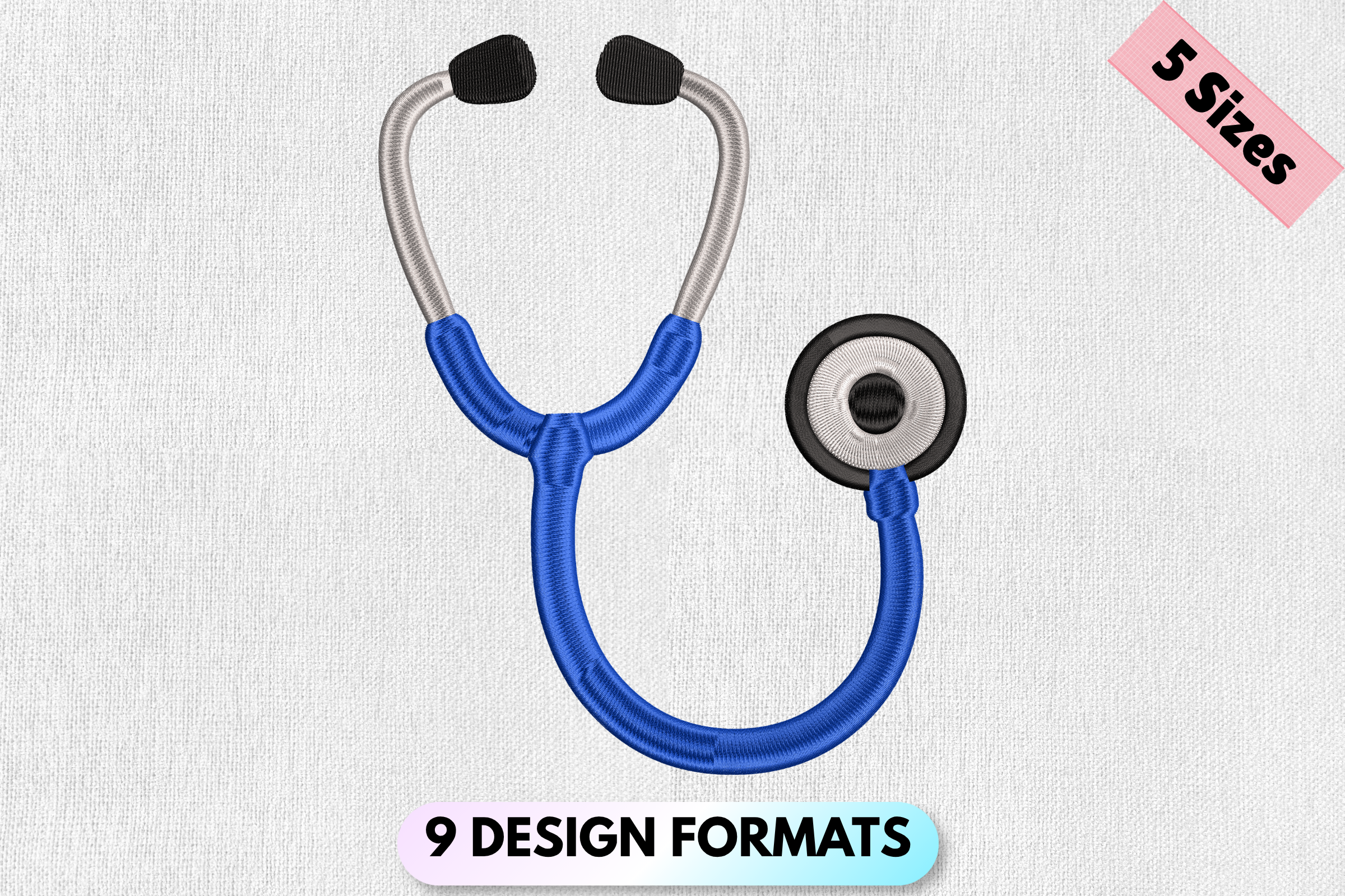 Healthcare Stethoscope Embroidery Design