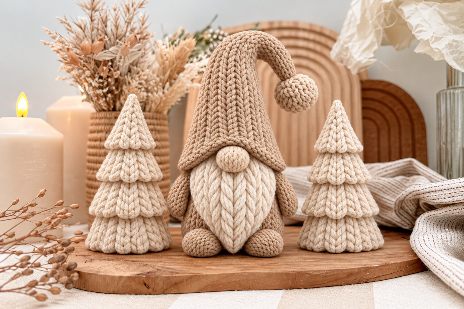 Knitted Christmas Gnome & Trees STL – 3D Printable Nordic Holiday Decor - Image 4