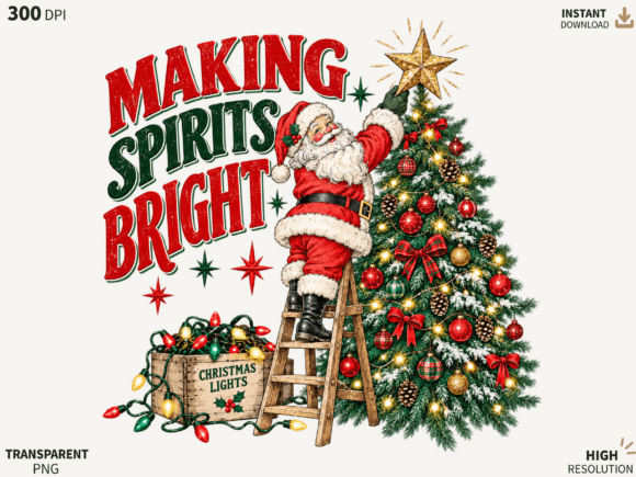 Making Spirits Bright Santa Png Santa C Graphics