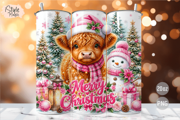 Merry Christmas 20oz Tumbler Wrap PNG
