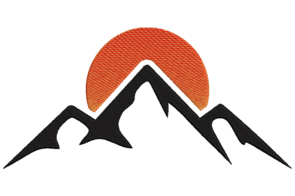 Mountain Sunset Embroidery Design