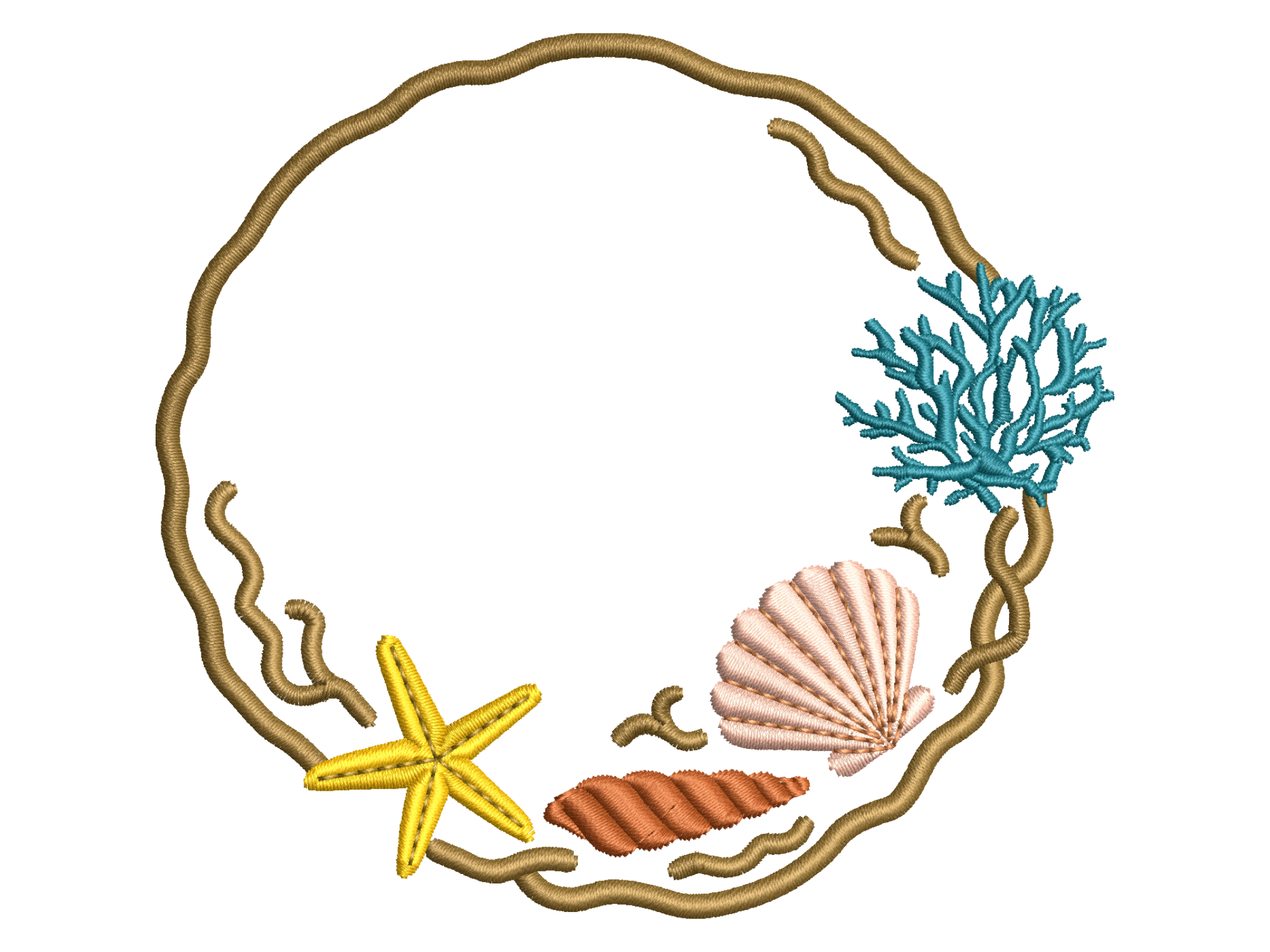 Ocean Seashell Starfish Coral Wreath Mac