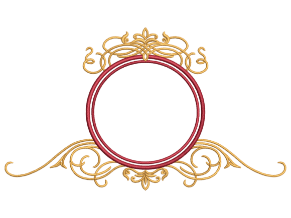 Ornate Round Monogram Embroidery Frame