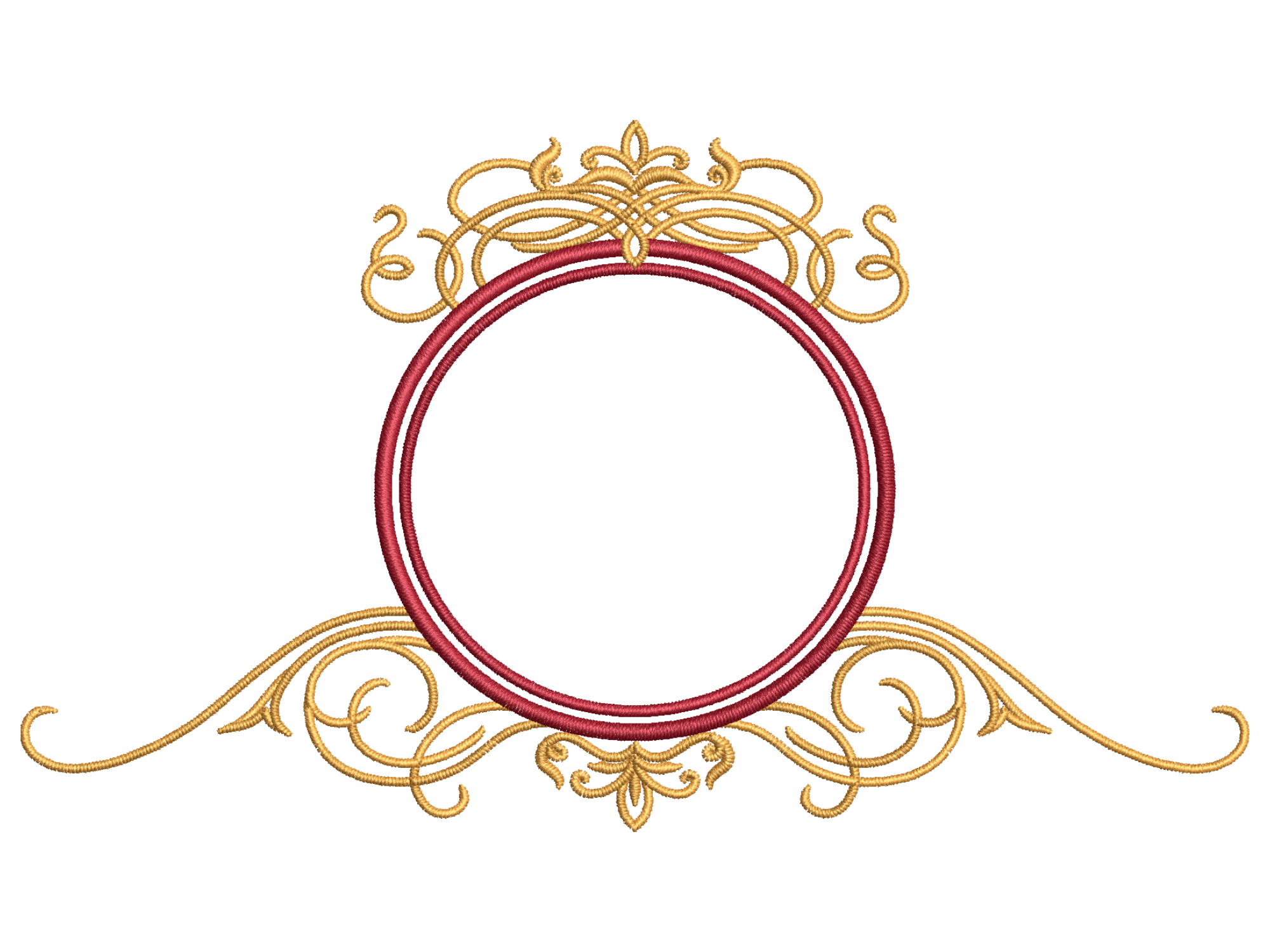 Ornate Round Monogram Embroidery Frame