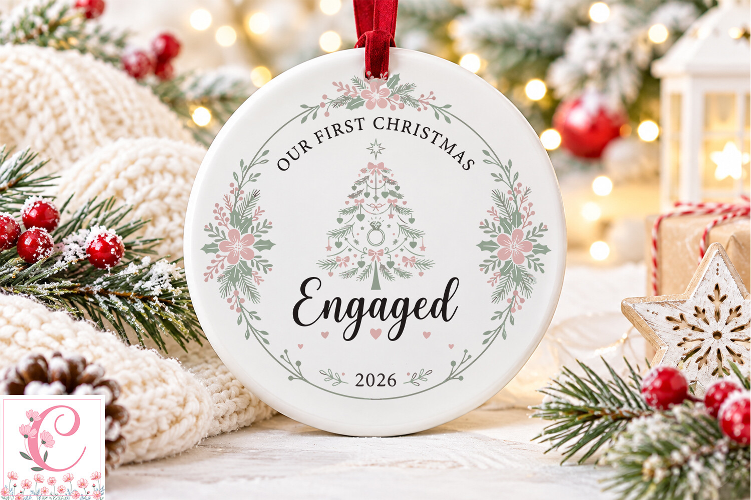 Our First Christmas Engaged 2026 SVG