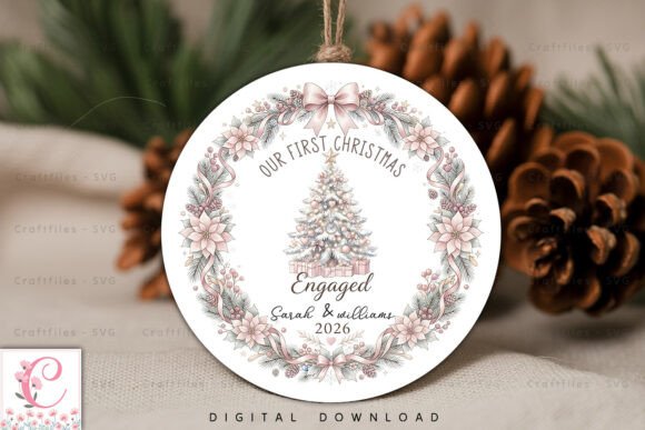 Our First Christmas Engaged Ornament PNG