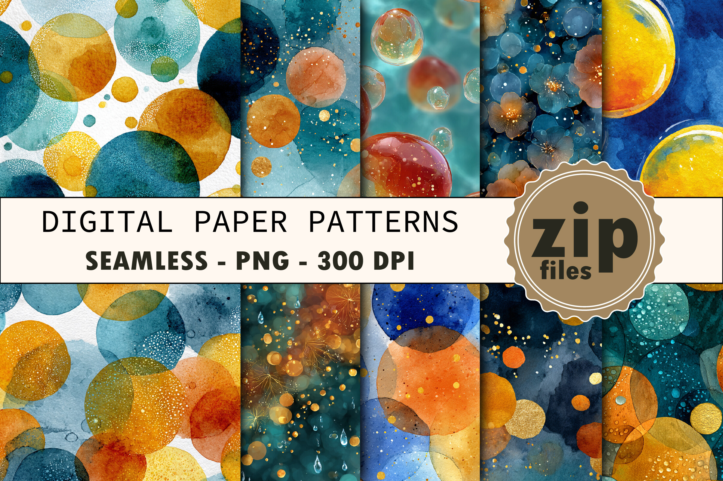 Raindrop Glass Bokeh Digital Paper