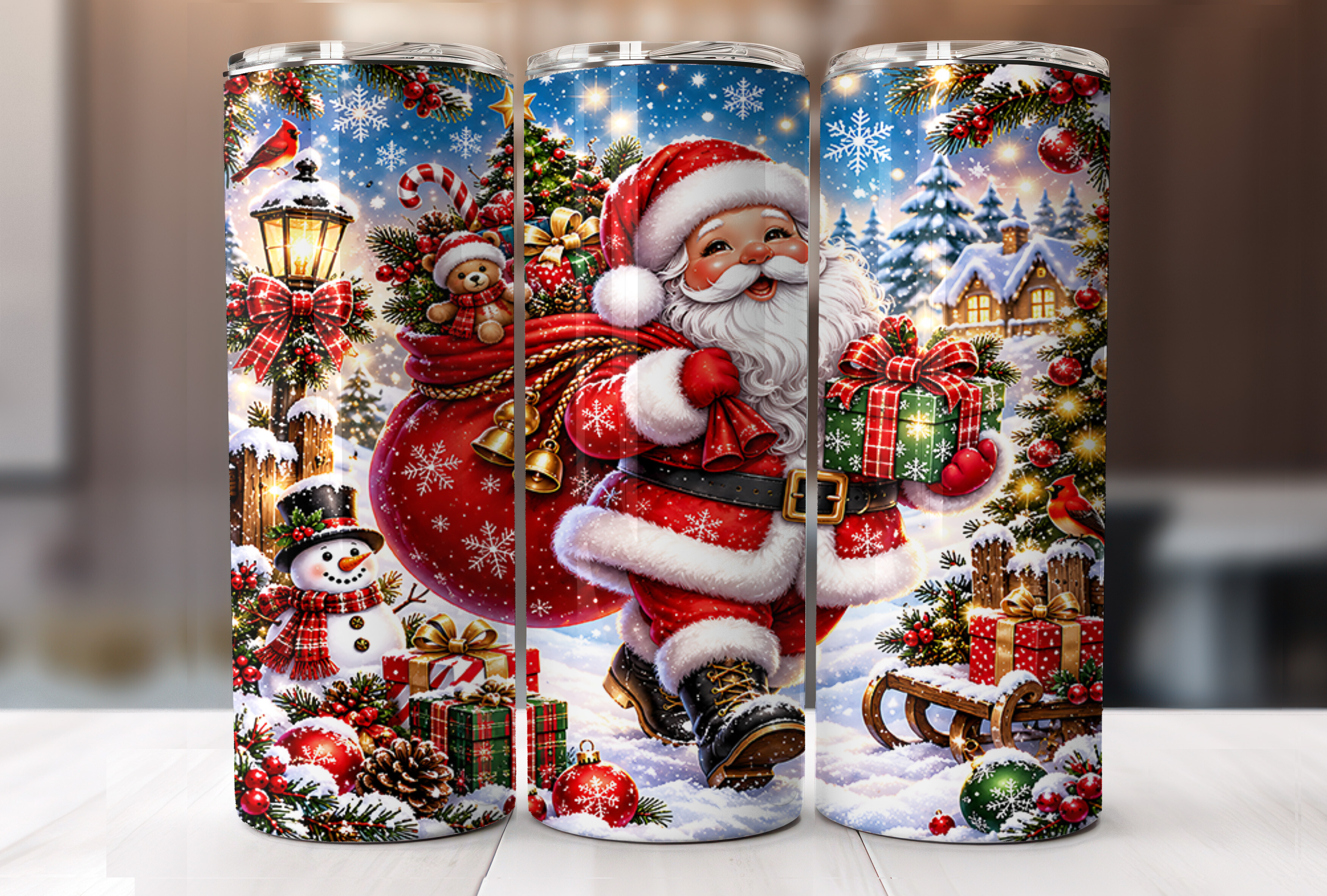 Santa Claus Christmas 20 Oz Tumbler Wrap