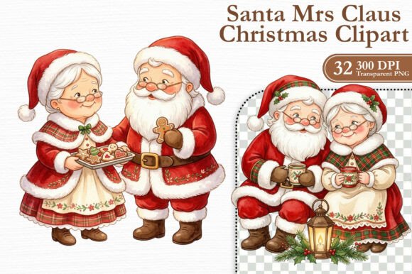 Santa Mrs Claus Christmas Clipart
