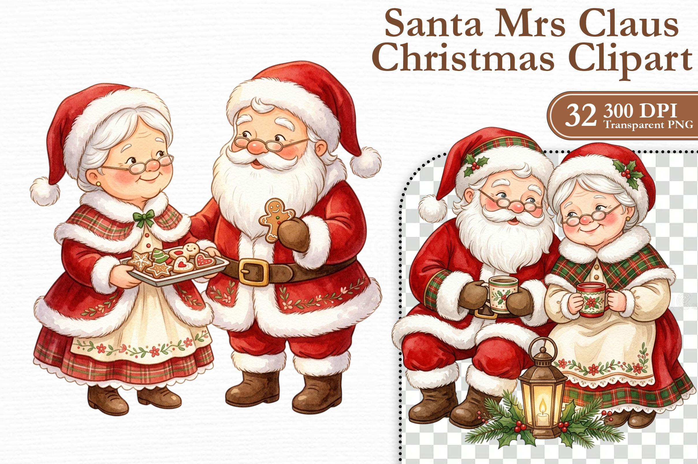 Santa Mrs Claus Christmas Clipart