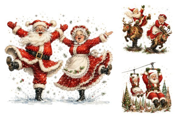 Santa Mrs Claus Christmas Clipart PNG