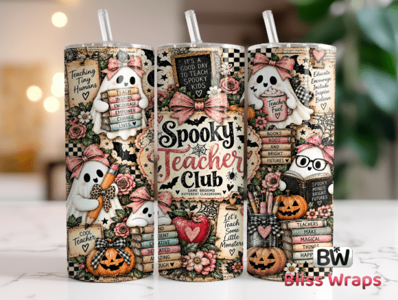 Spooky Teacher Halloween Tumbler Wrap
