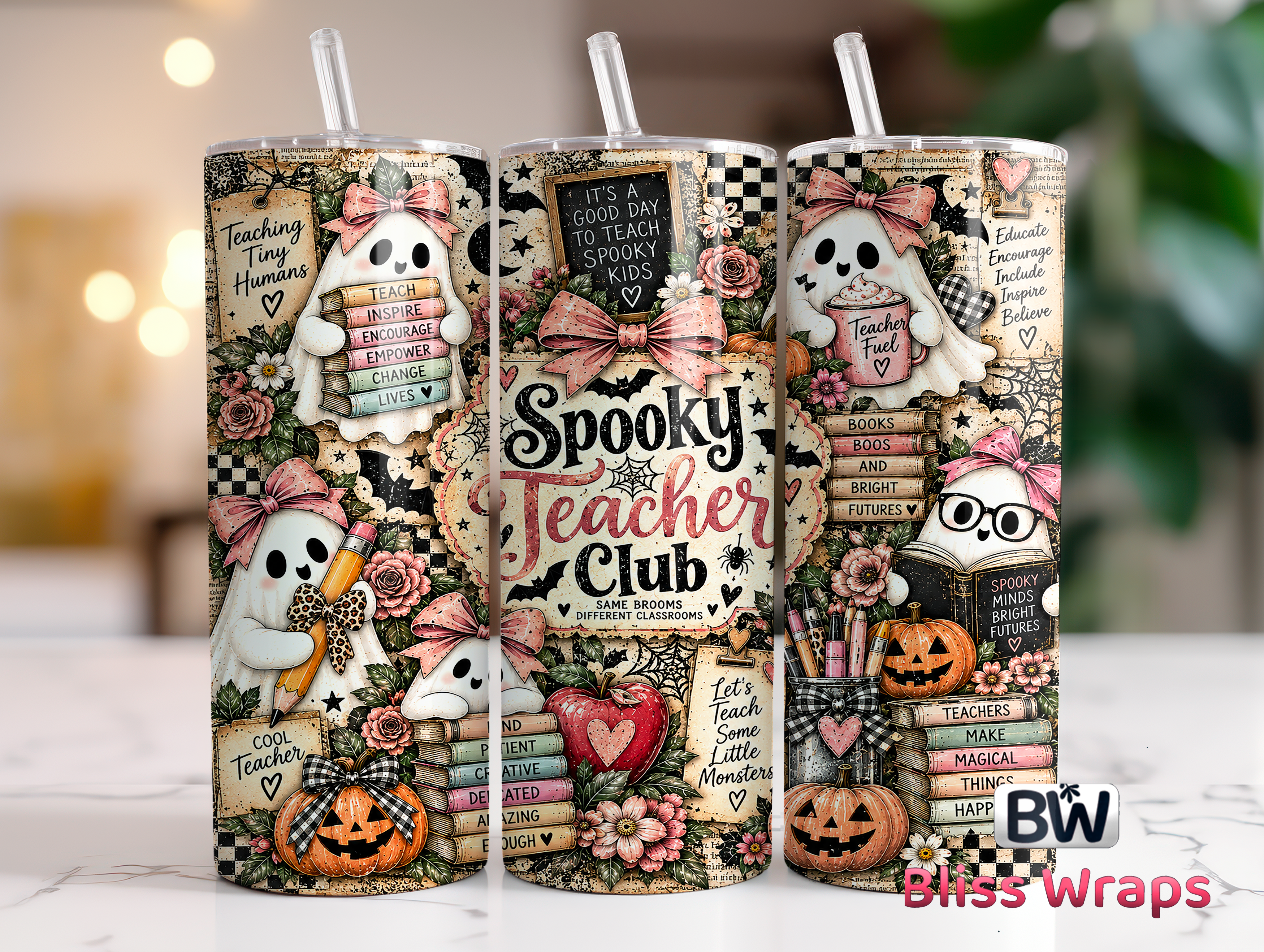 Spooky Teacher Halloween Tumbler Wrap