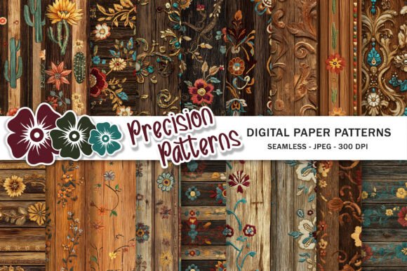 Western Wooden Grain Seamless Patterns