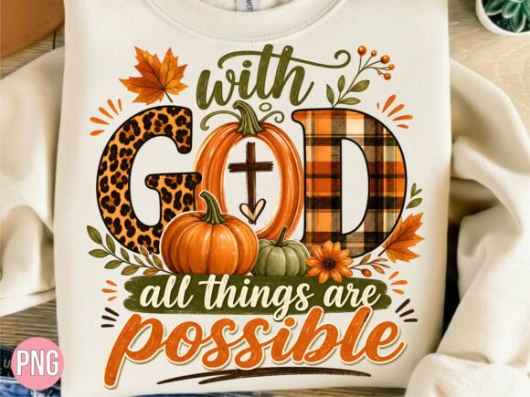 With God All Things Are Possible PNG Gráfico Designs de Camisetas Por MOON Studio