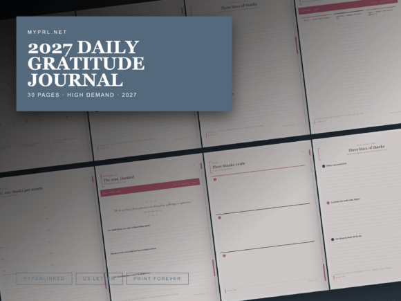2027 Daily Gratitude Journal | Printable